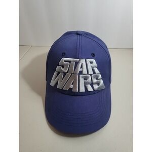 Disney Parks Star Wars Hat Cap Strap Back Adult One Size Blue 100% Cotton